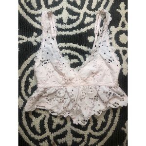 Aerie Baby Pink Lace Bralet